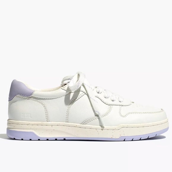 Madewell Court Low-Top Sneakers in White and Purple - Picture 2 of 9